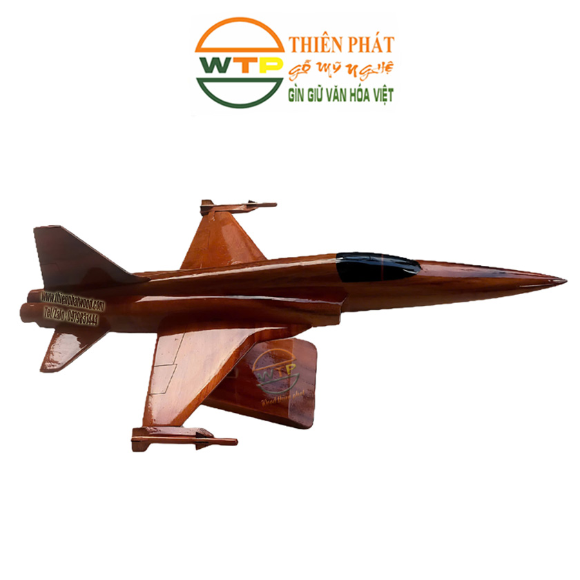 Mô hình máy bay phản lực F-16 Fighting Falcon được làm bằng gỗ tự nhiên 100%